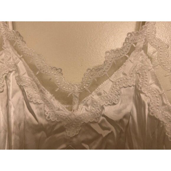 Belle Poque Lace Trim Babydoll Slip Dress V-Neck~ Satin~Y2K - Picture 7 of 16